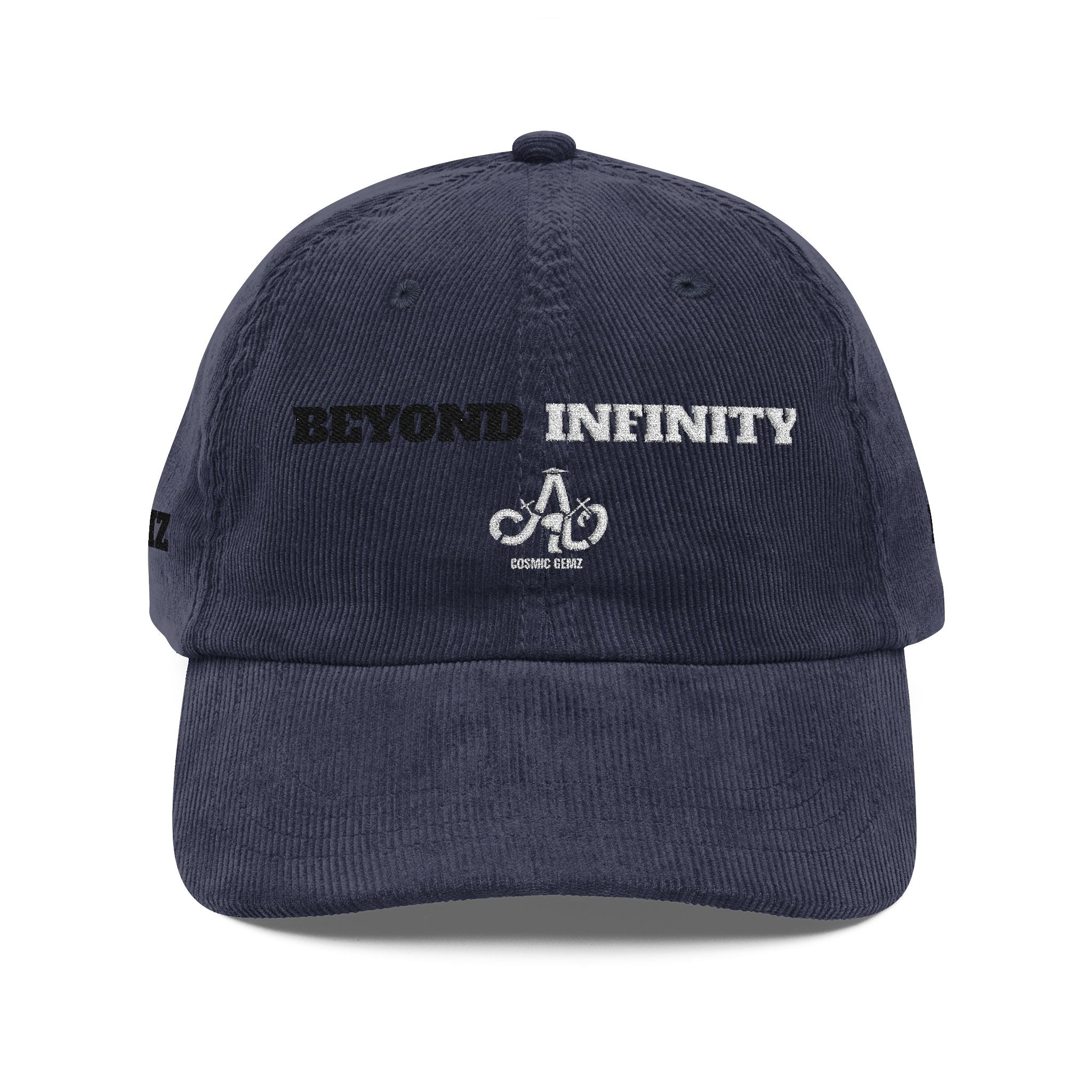 Vintage Corduroy Cap – Embroidered “Infinity” Logo Dad Hat