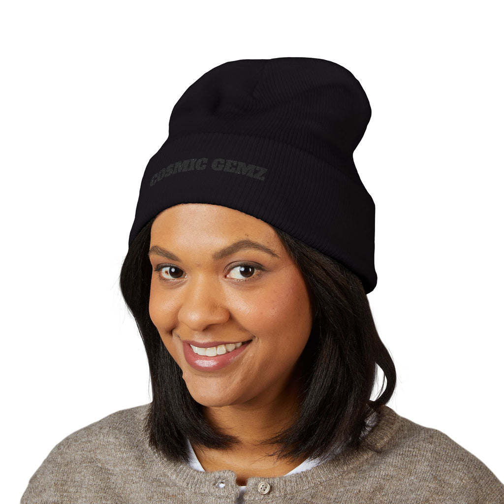 Cosmic Gemz Embroidered Cuffed Beanie