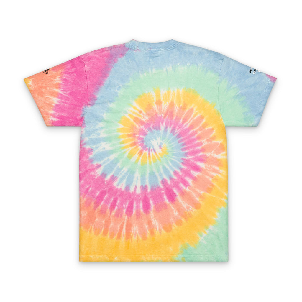 Embroidered 'Cosmic Gemz' Black & Gray Tie-Dye Oversized T-Shirt