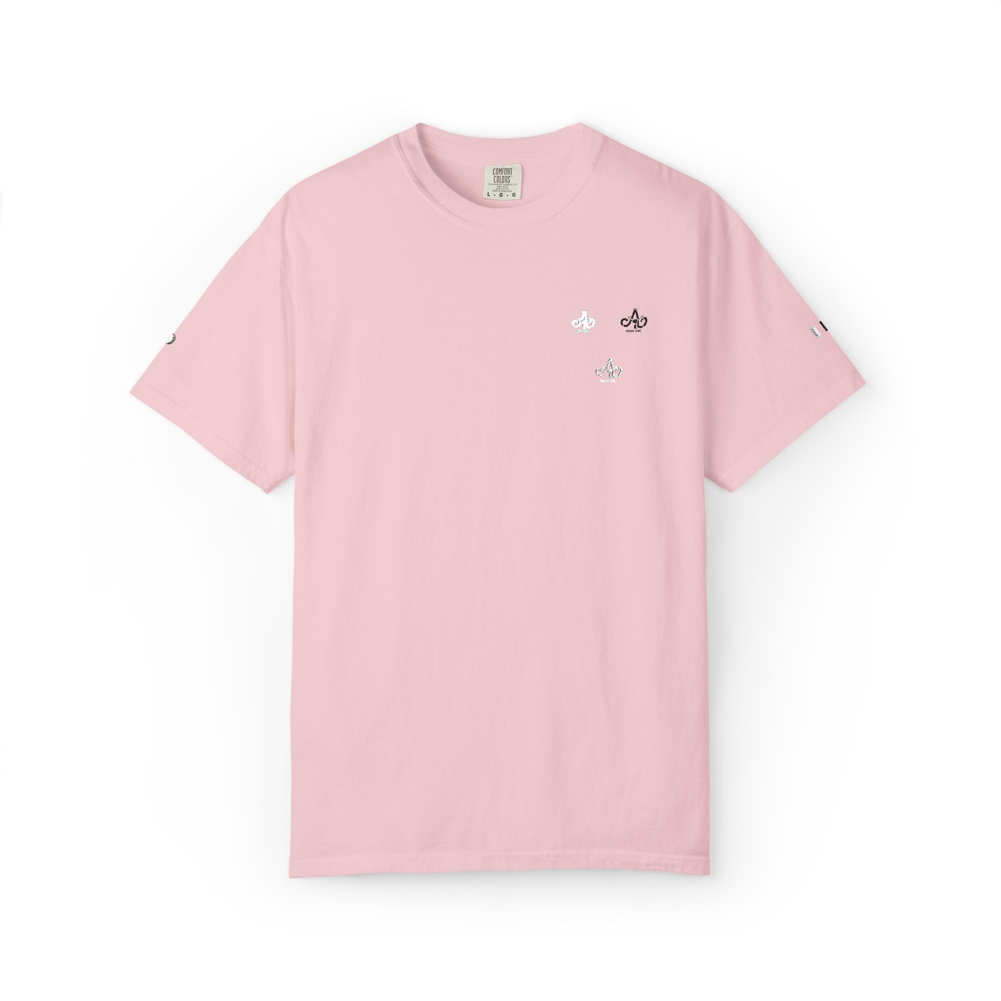 Minimal White T-Shirt with Small Floral Chest Embroidery