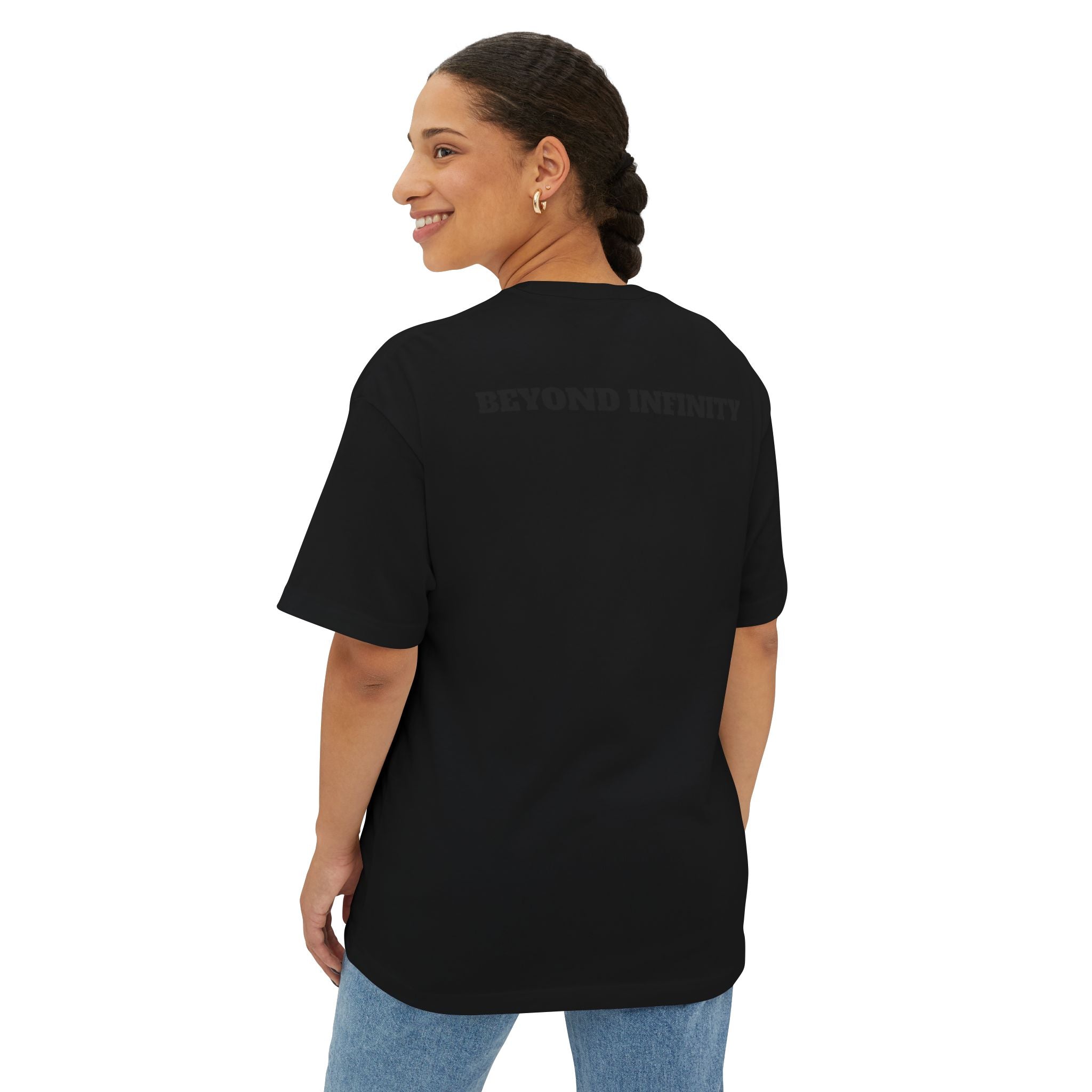 Cosmic Gemz Tee | subtle black graphic, back 'Beyond Infinity' text