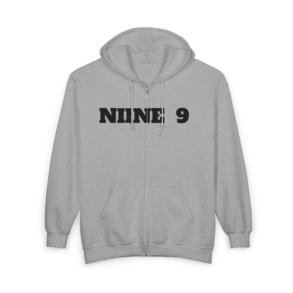 Black Zip Hoodie with Subtle Rhinestone Crown Design