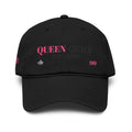 Queen Sewz Embroidered Washed Baseball Cap — Pink Accent Crown Hat