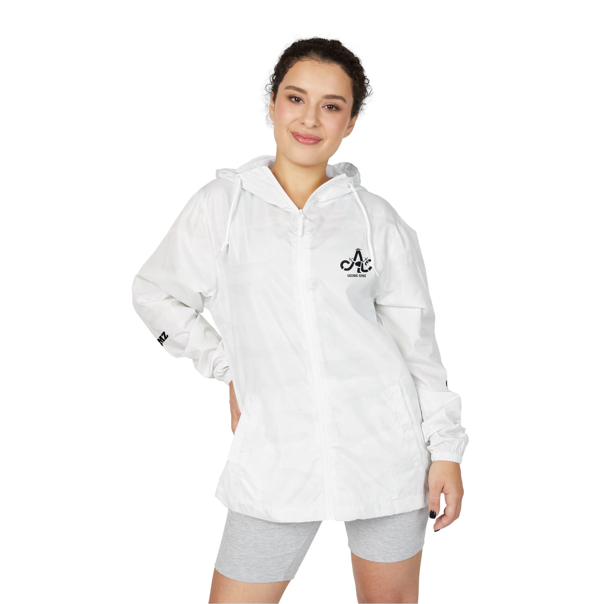 Windbreaker Jacket — "Beyond Infinity 9" Graphic Hooded Windbreaker