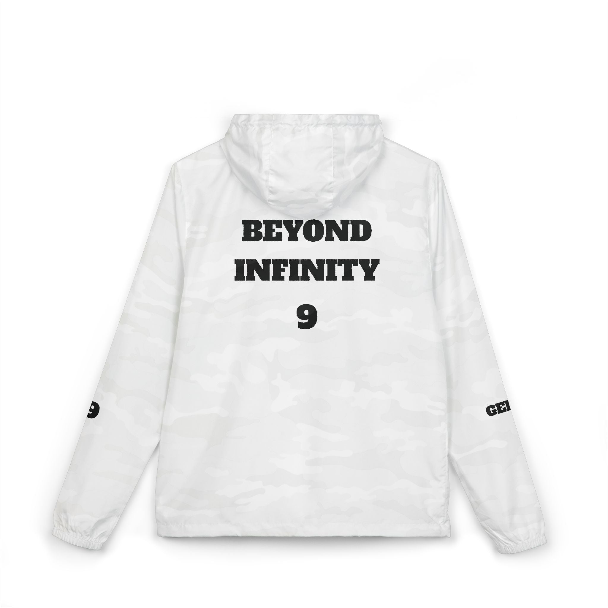 Windbreaker Jacket — "Beyond Infinity 9" Graphic Hooded Windbreaker
