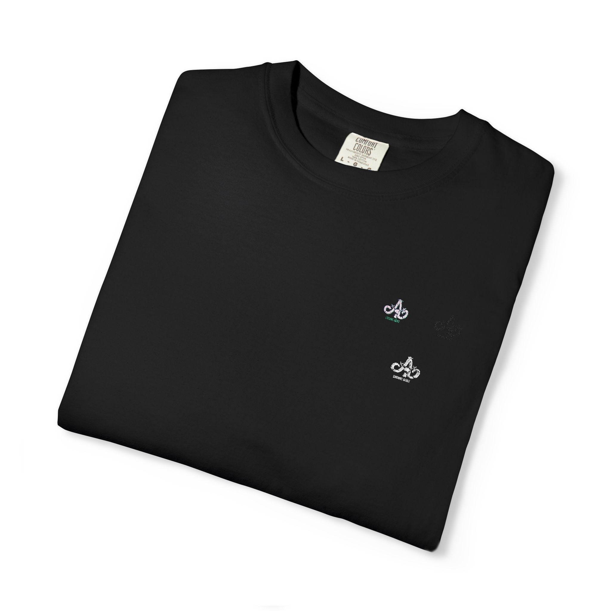 Minimal White T-Shirt with Small Floral Chest Embroidery