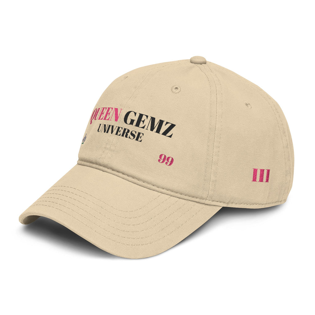 Queen Sewz Embroidered Washed Baseball Cap — Pink Accent Crown Hat