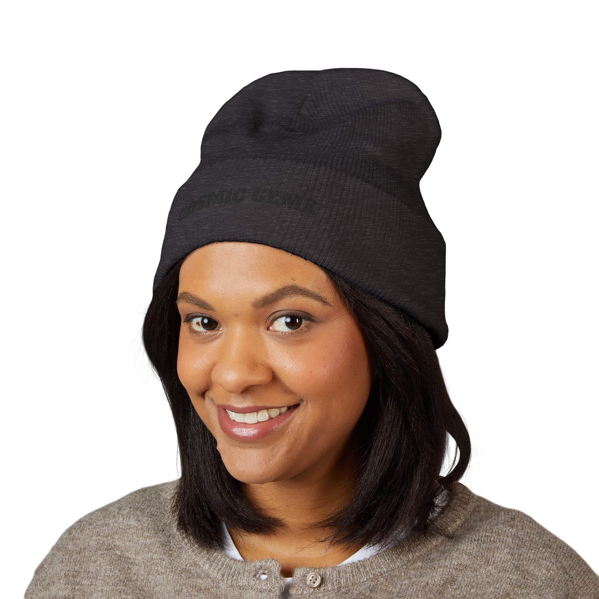 Cosmic Gemz Embroidered Cuffed Beanie