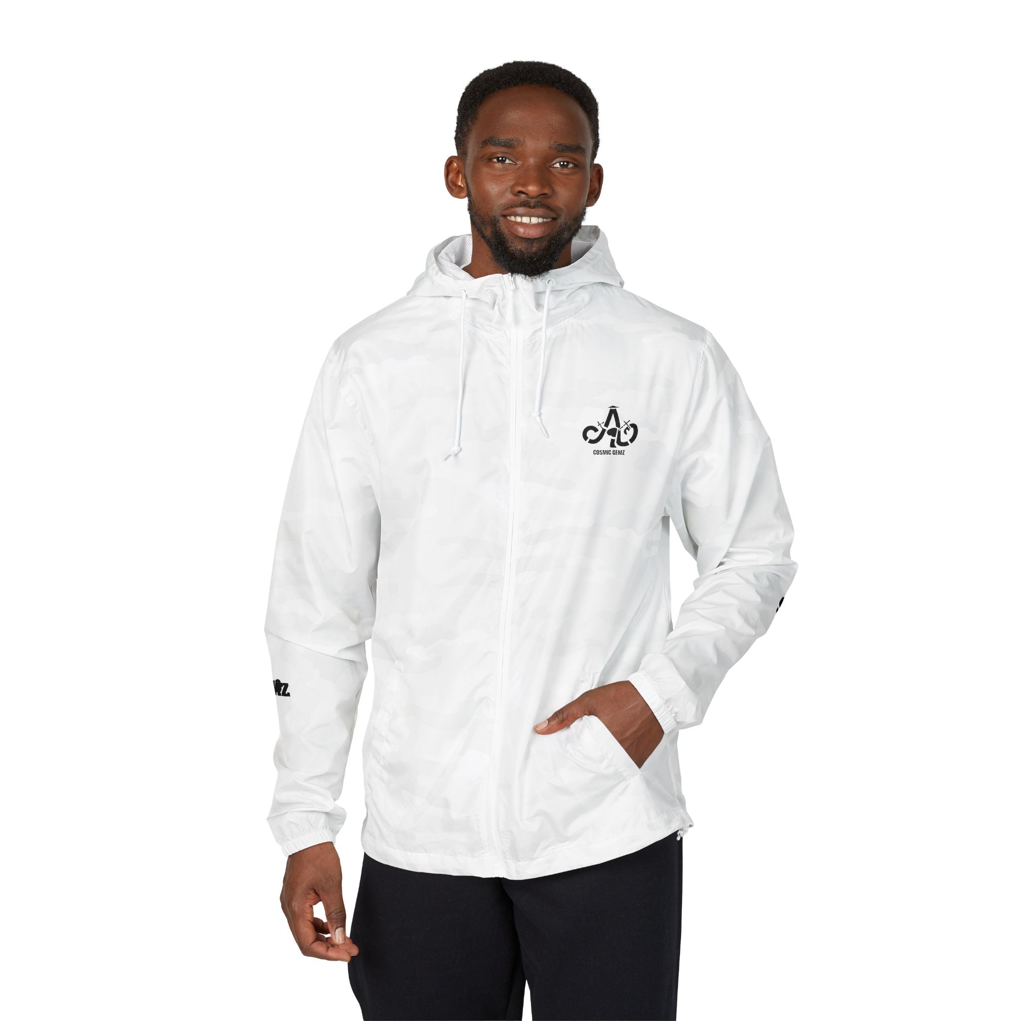 Windbreaker Jacket — "Beyond Infinity 9" Graphic Hooded Windbreaker
