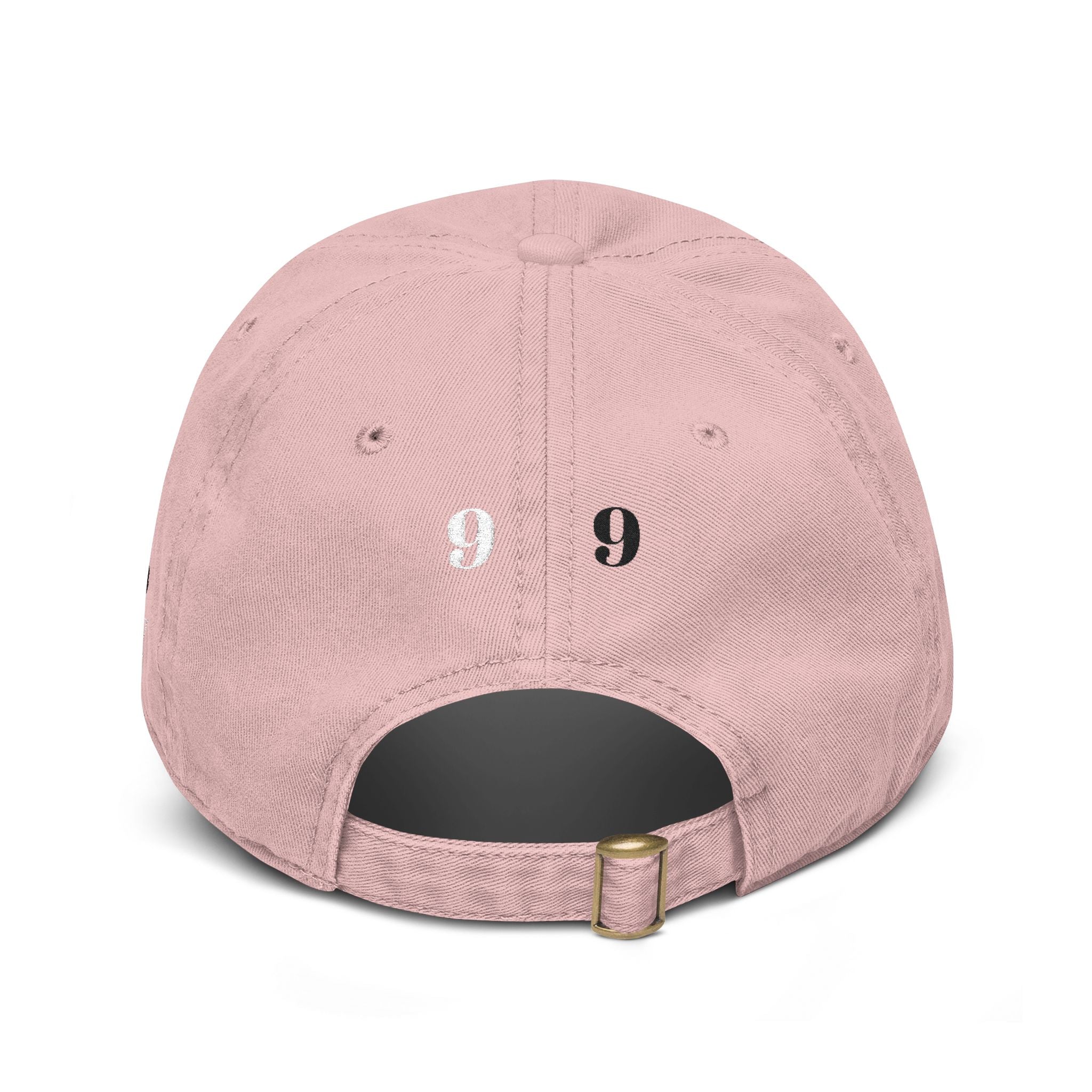 Washed Black Baseball Cap — Distressed 'GE' & Fleur-de-Lis Graphic Hat