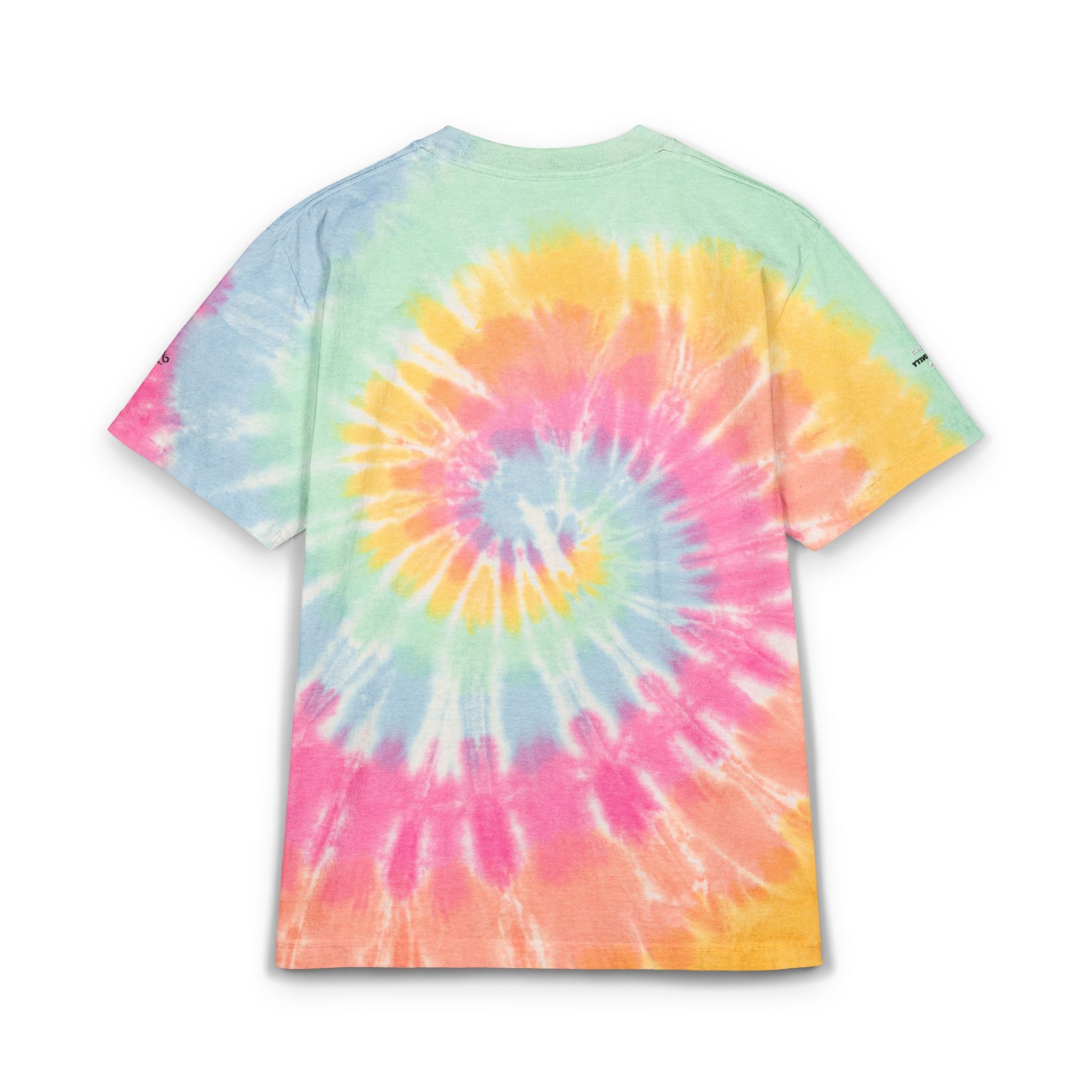 Embroidered 'Cosmic Gemz' Black & Gray Tie-Dye Oversized T-Shirt