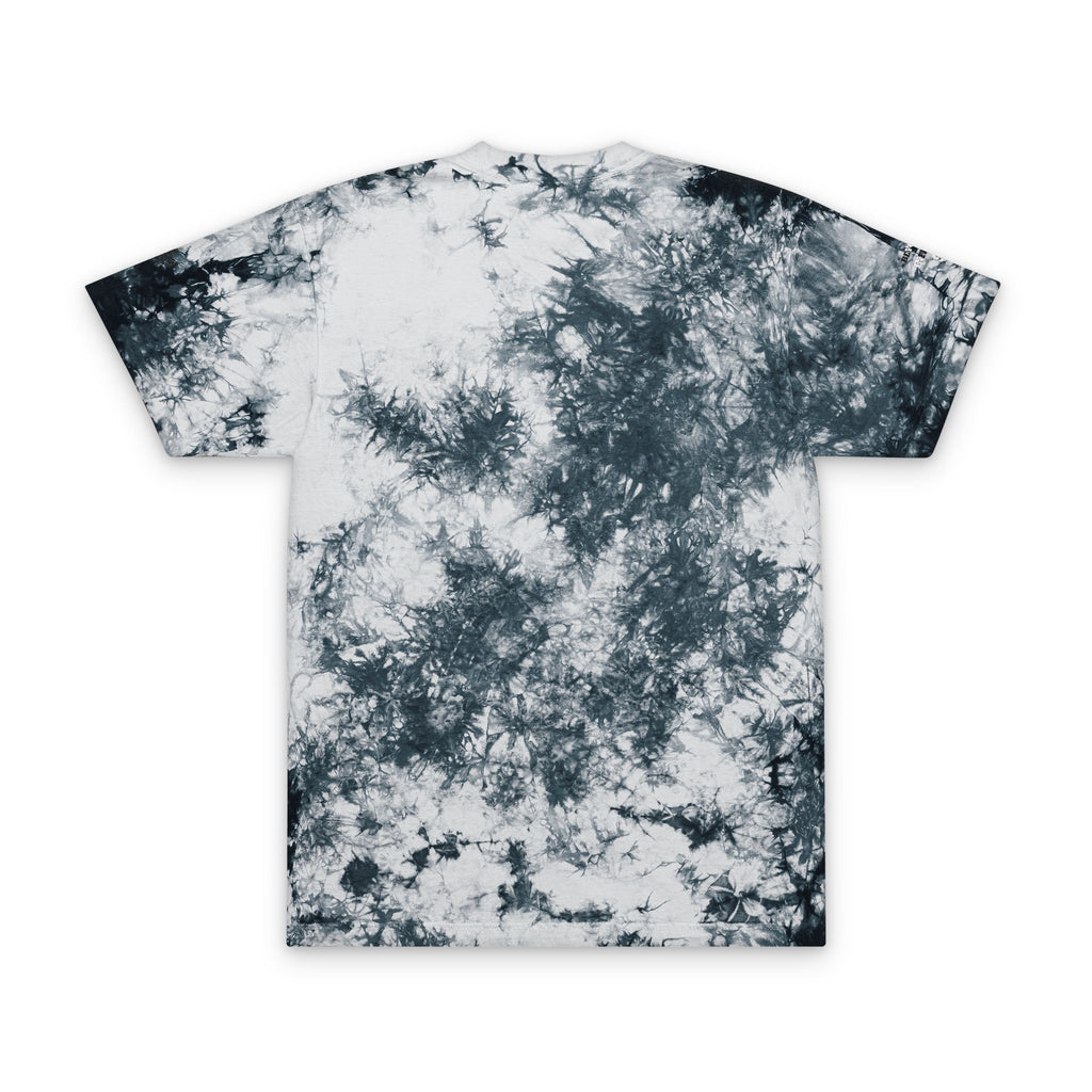 Embroidered 'Cosmic Gemz' Black & Gray Tie-Dye Oversized T-Shirt