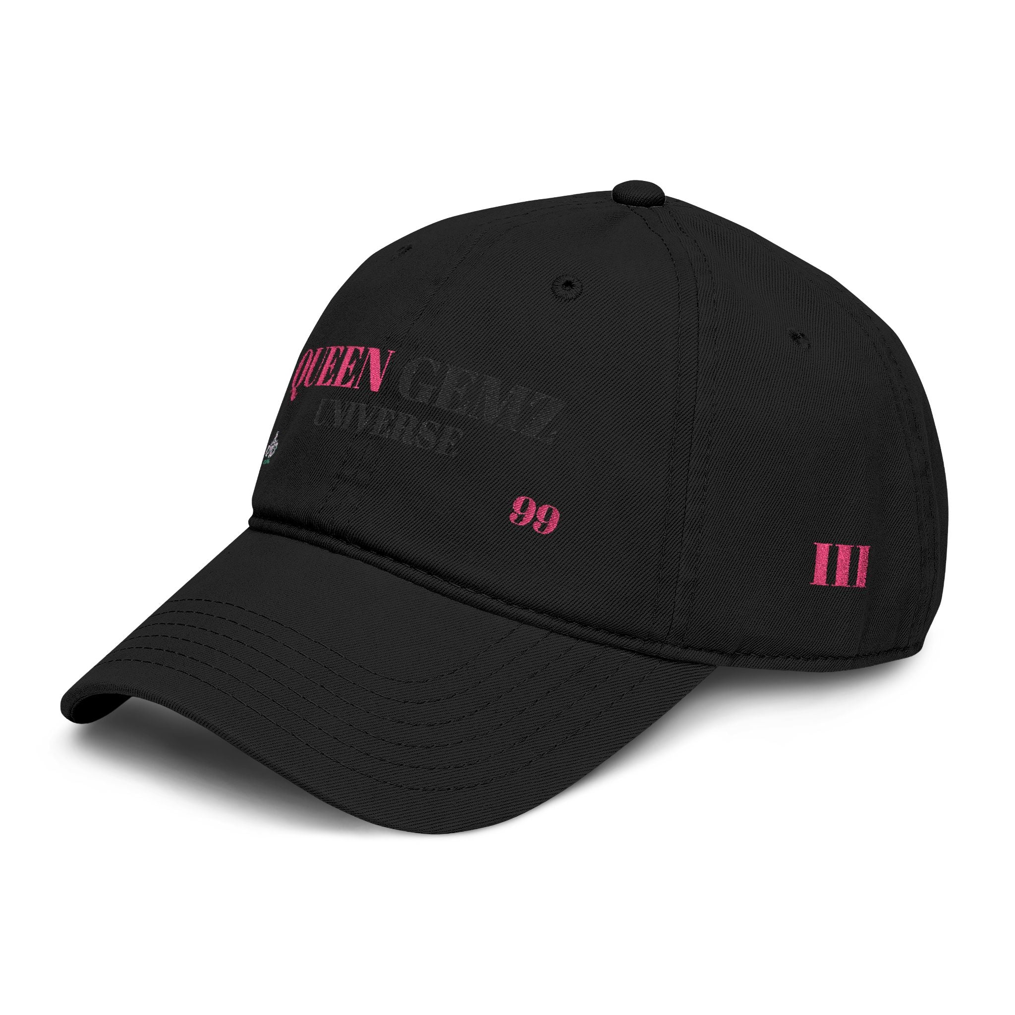 Queen Sewz Embroidered Washed Baseball Cap — Pink Accent Crown Hat