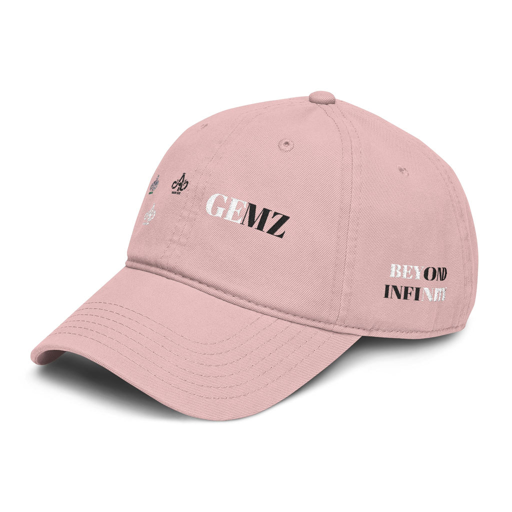 Washed Black Baseball Cap — Distressed 'GE' & Fleur-de-Lis Graphic Hat