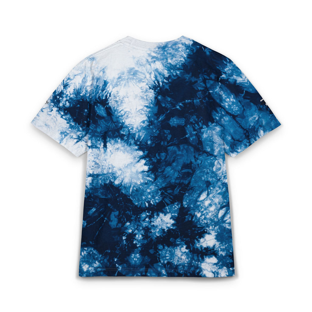 Embroidered 'Cosmic Gemz' Black & Gray Tie-Dye Oversized T-Shirt